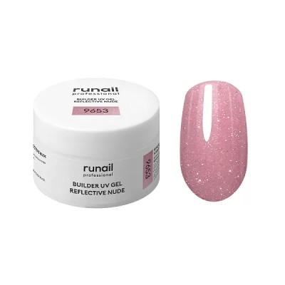 Моделирующий УФ-гель светоотражающий BUILDER UV GEL REFLECTIVE NUDE, 15г банка №9653 ruNail