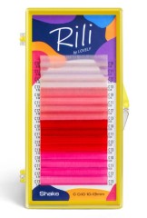 Ресницы цветные Rili Shake Coral - 16 линий - MIX D 0.10 7-10мм