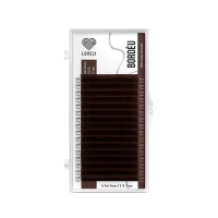 Ресницы темно-коричневые LOVELY Bordèu - 16 линий - MIX (M 0.07 8-15мм)