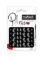 Наклейки для дизайна ногтей 3D (белые цветы), №1674, ruNail