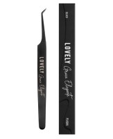 Пинцет для наращивания ресниц Lovely NanoFiber, серия Grace Elegante Black, тип L 7 мм