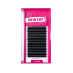 Ресницы черные OH! MY LASH в пучках 2D-YY - 12 линий - MIX L 0.07 8-15мм