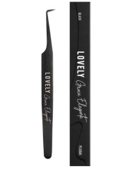 Пинцет для наращивания ресниц Lovely NanoFiber, серия Grace Elegante Black, тип Г 7 мм