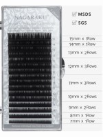 Ресницы Nagaraku черные, миксы 0.07, D, 7-15mm, 16 линий