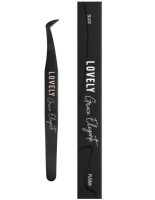 Пинцет для наращивания ресниц Lovely NanoFiber, серия Grace Elegante Black, тип Круглый сапожок