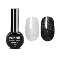 Глянцевый топ Top Сoat EFFECT SILVER SHINE, 9 мл №9911 ruNail