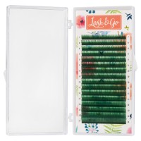Цветные ресницы Lash&amp;Go микс 0,10/L/7-14 mm &quot;Зеленый&quot; (16 линий)