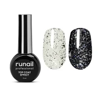 Глянцевый топ Top Сoat EFFECT SILVER POTAL, 9 мл №9908 ruNail