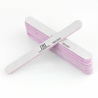 Пилка для ногтей узкая 180/240 хит продаж (серая) (10 шт. в упак.), TNL