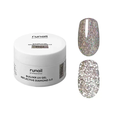 Моделирующий УФ-гель светоотражающий BUILDER UV GEL REFLECTIVE DIAMOND 3.0, 15г №9966 ruNail