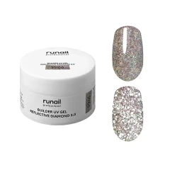 Моделирующий УФ-гель светоотражающий BUILDER UV GEL REFLECTIVE DIAMOND 3.0, 15г №9966 ruNail