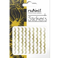 Наклейки для дизайна ногтей (золотые), №1456, ruNail