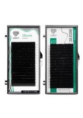 Ресницы чёрные Lovely серия "Silicone" - 16 линий - MIX C0.10 8-15мм