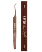 Пинцет для наращивания ресниц Lovely NanoFiber, серия Grace Elegante Bronze, тип L 7 мм