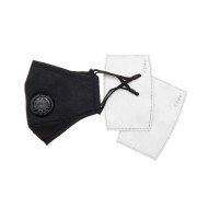 Маска-респиратор многоразовая со сменными угольными фильтрами чёрная