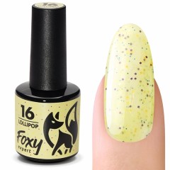 Гель-лак с разноцветными частицами, светится в темноте (Gel polish LOLLIPOP) #16, 8 ml, Foxy Expert