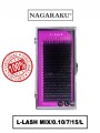 Ресницы Nagaraku черные, L - миксы 0.15, L, 7-15mm, 20 линий