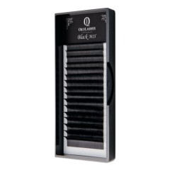 Ресницы OkoLashes серии BLACK изгиб D MIX 0.12 (8-14мм), 16 линий