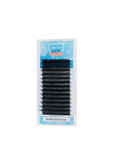 Черные ресницы Lash&Go микс готовые пучки W 3D 0.07/L/8-14 mm 14 линий