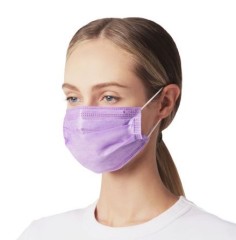 Маска гигиеническая одноразовая BEAJOY четырехслойная фиолетовая 100шт (уп)