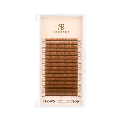 Ресницы коричневые BARBARA Quartz МИКС L 0.07 7-15mm 16 линий