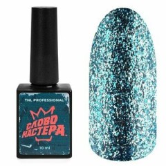 Гель-лак TNL «Слово Мастера», с глиттером №03 – голубой бум, (10 мл)