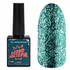 Гель-лак TNL «Слово Мастера», с глиттером №04 – зеленоглазое такси, (10 мл)