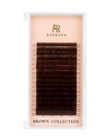 Ресницы коричневые BARBARA Coffee МИКС М 0.10 7-15mm 16 линий