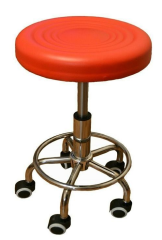 Стул мастера без спинки (красный). Эко-кожа
