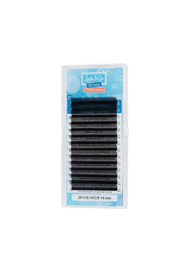 Черные ресницы Lash&Go микс готовые пучки Y 2D 0.07/C/8-14 mm 14 линий