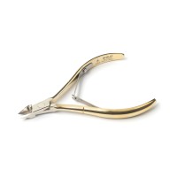 Щипцы для маникюра POLE из твердой стали, золотое блестящее покрытие, размер лезвия - 6 мм (NHS-01)