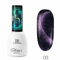 Гель-лак TNL Illusia 10D, кошачий глаз №03 - голубой аметистовый, 7 мл
