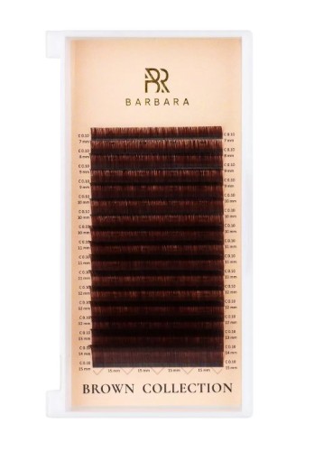 Ресницы коричневые BARBARA Truffle МИКС М 0.07 7-15 мм 16 линий