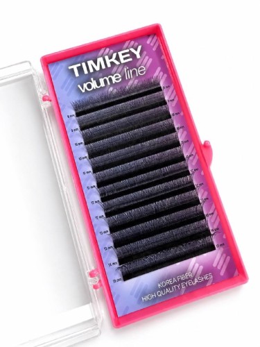 Черные ресницы Timkey - Пучки 3D W MIX LС 0.10 7-14mm 12 lines