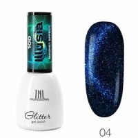 Гель-лак TNL Illusia 10D, кошачий глаз №04 - синий ультрамариновый, 7 мл