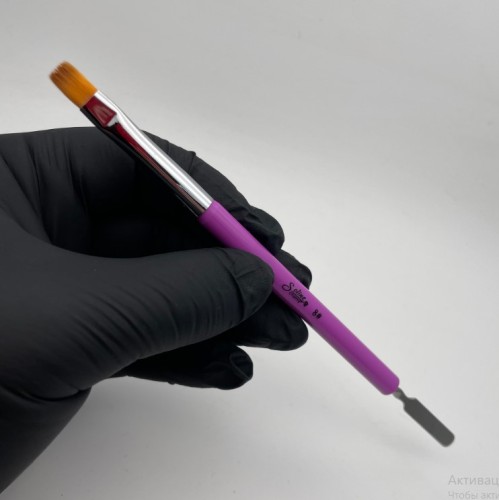 Кисть для полигеля со шпателем Soline Charms #8