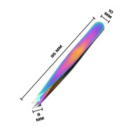 Пинцет для бровей скошенный острый, цвет хамелеон Пинцет для бровей скошенный острый, цвет хамелеон