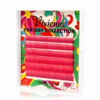 Цветные ресницы Vivienne &quot;Розовый&quot; (микс) 6 линий D 0.07 8-13 mm