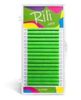 Ресницы неоновые зеленые Rili Juicy - 16 линий - MIX M 0.10 7-14мм
