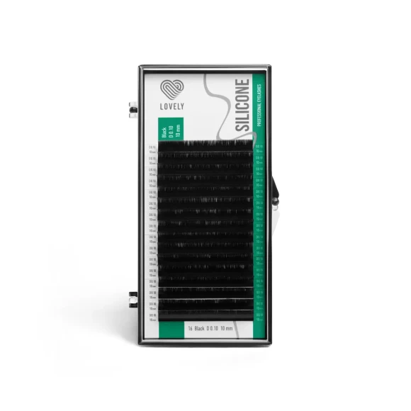 Ресницы чёрные Lovely серия "Silicone" - 16 линий L 0.10 07мм