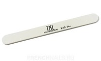 Пилка для ногтей тонкая 240/240 улучшенное качество (белая) в индив. упаковке (дерев. основа) TNL
