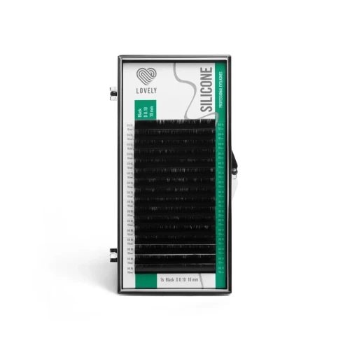Ресницы чёрные Lovely серия "Silicone" - 16 линий CC 0.10 09мм