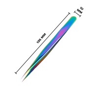 Пинцет для ресниц прямой, цвет хамелеон