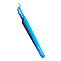 Пинцет Мини-L изогнутый 90° Enigma с ручной заточкой extra-sharp (Blue metallic)