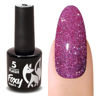 Гель-лак светоотражающий (Gel polish FLASH) #08, 8 ml, Foxy Expert