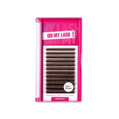 Ресницы темно-коричневые OH! MY LASH в пучках 3D-W - 12 линий - MIX L 0.07 7-12мм