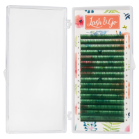 Цветные ресницы Lash&Go микс 0,07/D/7-14 mm "Зеленый" (16 линий)