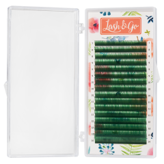 Цветные ресницы Lash&amp;Go микс 0,10/C/7-14 mm &quot;Зеленый&quot; (16 линий)