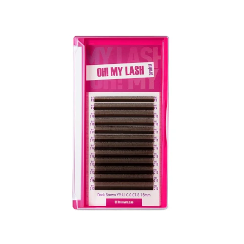 Ресницы темно-коричневые OH! MY LASH в пучках YY-U - 12 линий - MIX C 0.07 8-15мм