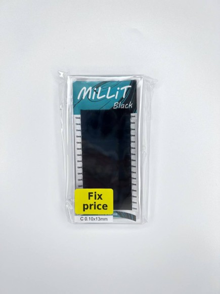 Черные ресницы Millit Fix Price D 0.10 12мм 16 линий
